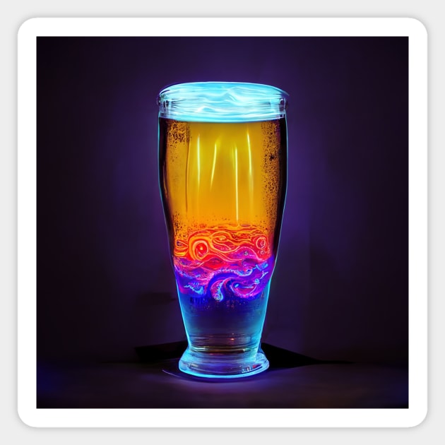 Psychedelic Beer Sticker by RichieDuprey